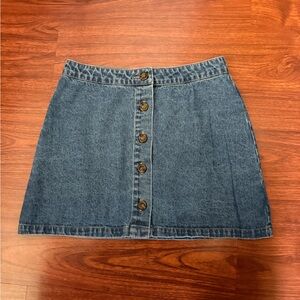 Forever 21 Blue Denim Button Skirt
